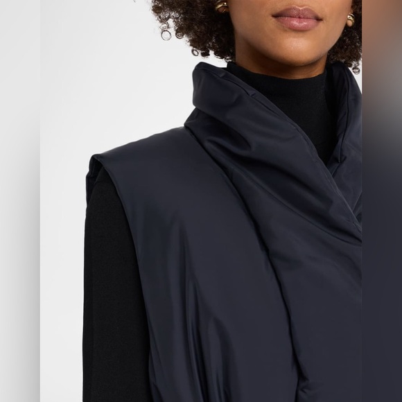 NWT Lafayette 148 Black Recycled Tech Down Puffer Vest | S - Picture 12 of 12